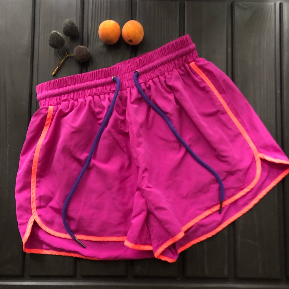 Fashion Nova Running Pink Shorts Orange Trim Sz XS